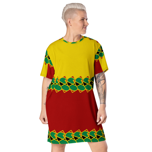 Neo-Don 'JamRas' T-shirt dress - 6 - Yellow/Red