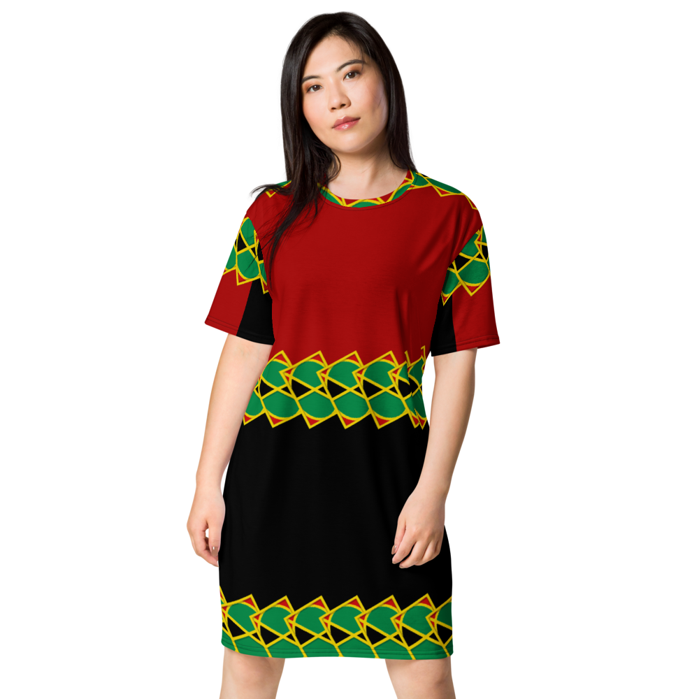 Neo-Don 'JamRas' T-shirt dress - 6 - Red/Black