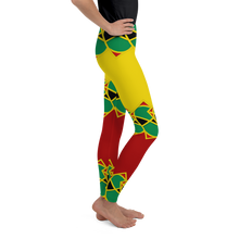 Load image into Gallery viewer, Neo-Don &#39;JamRas&#39; Youth Leggings - 5 - Yellow/Red