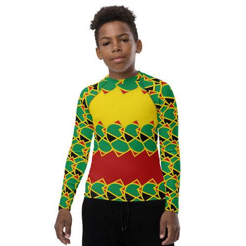 Neo-Don 'JamRas' Youth Rash Guard - 5 - Yellow/Red