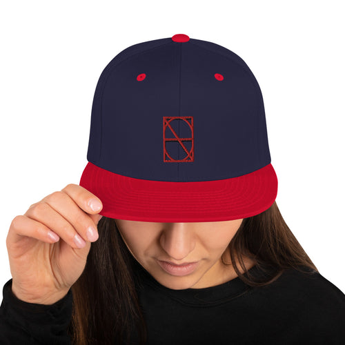 Neo-Don Red on Black Snapback Hat - Navy Blue/Red