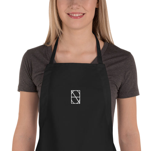 Neo-Don - white on Black - Embroidered Apron